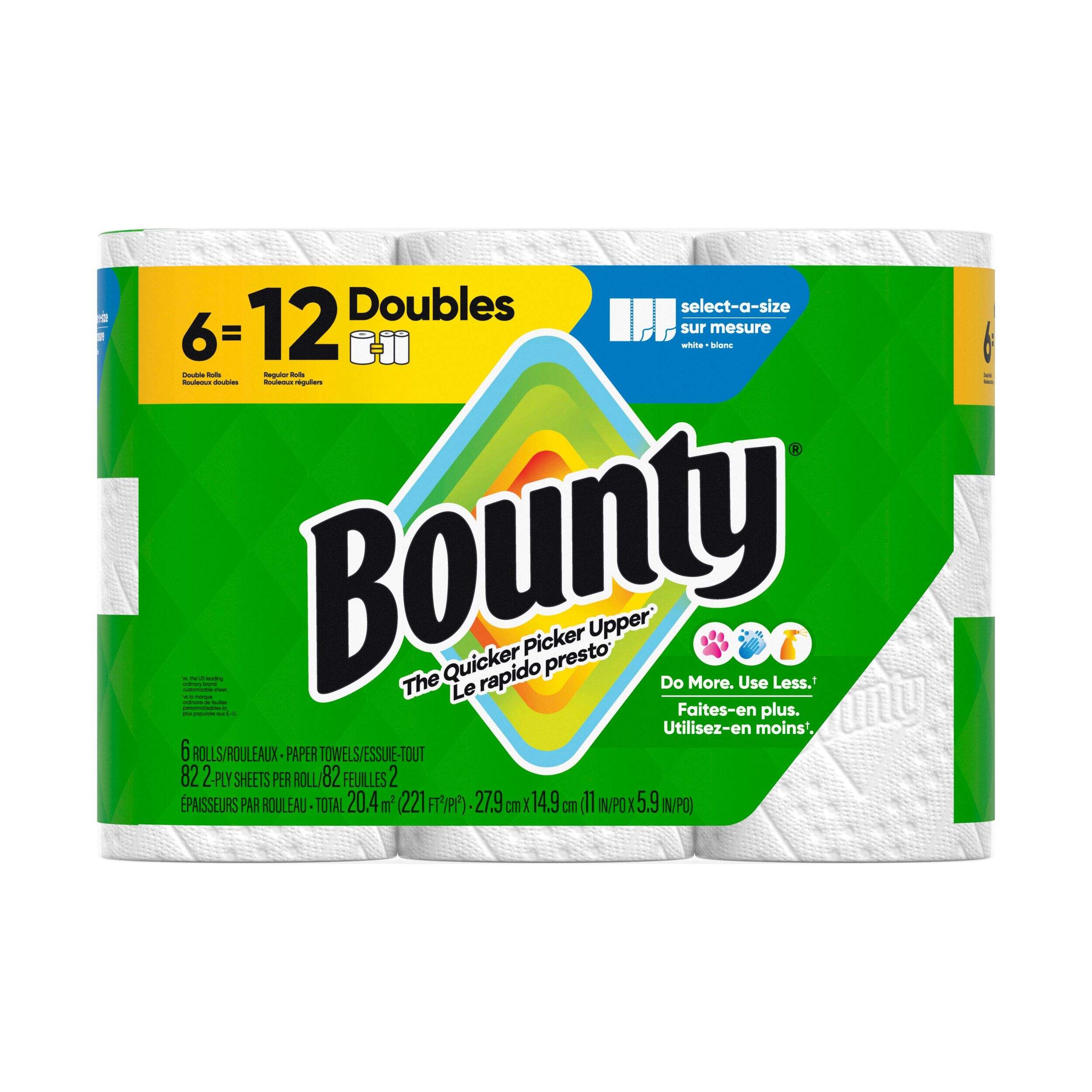 Bounty Select-A-Size Double Roll Paper Towel, 6-pk Front_Flat