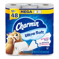 Charmin Ultra Soft Quadruple Roll Bathroom Toilet Paper, 2-Ply Tissue, 12-pk Front_Flat