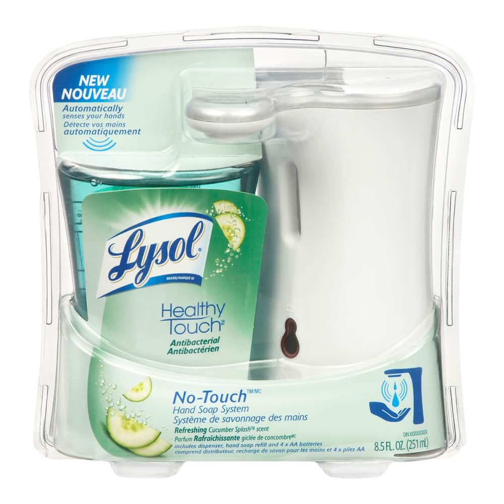 LYSOL No-Touch Automatic Hand Soap Dispenser SILVER Soap Not Included w Battery 