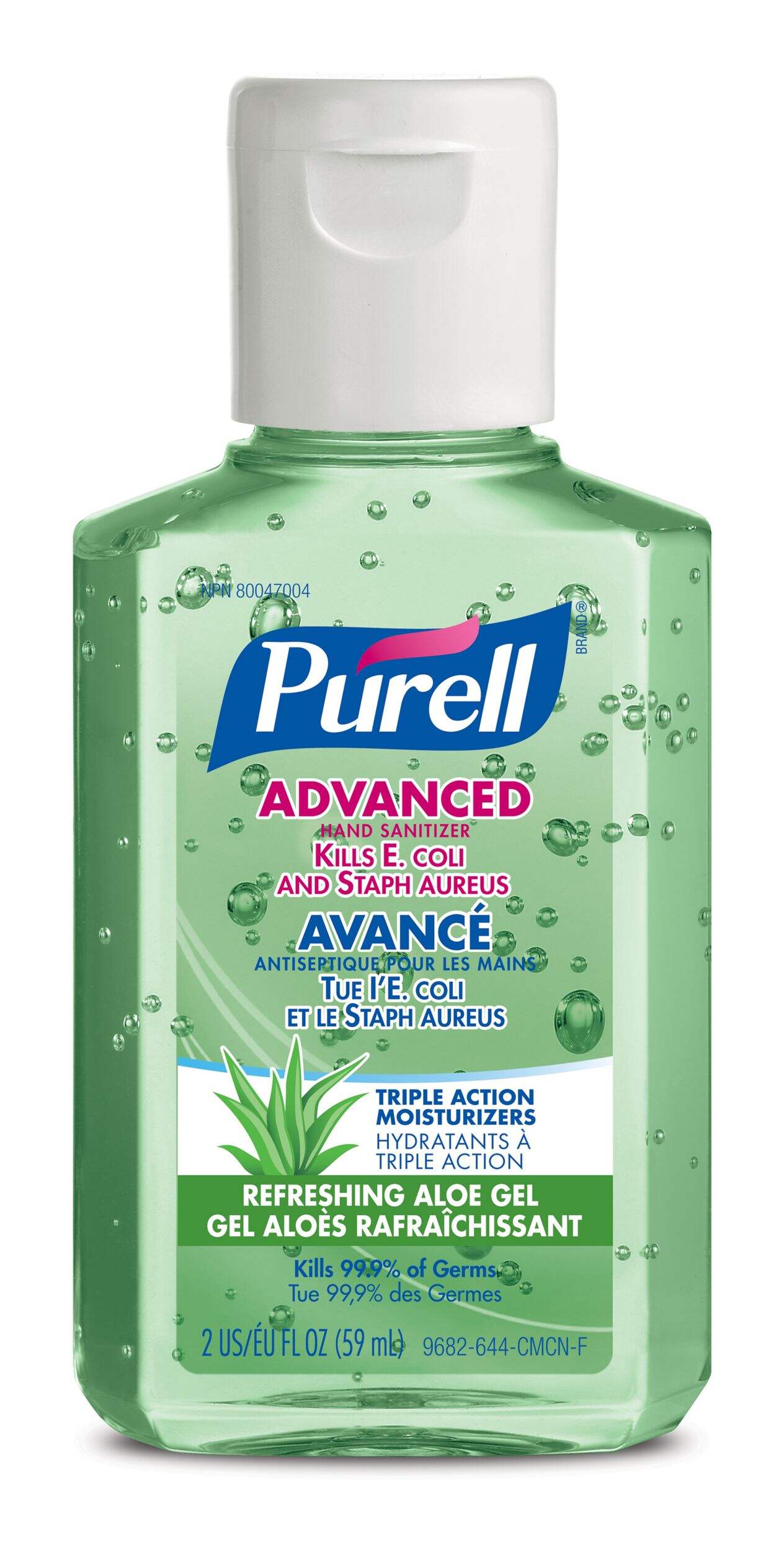 Purell Advanced Instant Hand Sanitizer Gel with Aloe, Fresh Scent, 59-mL Front_Flat