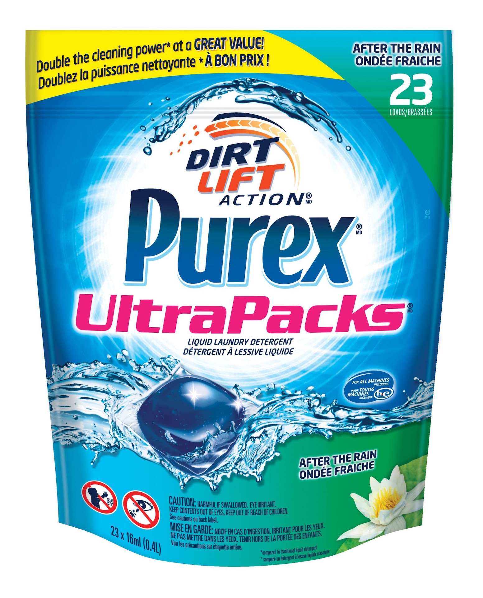 Purex Ultra Packs Laundry Detergent Pods, After the Rain, 23pk