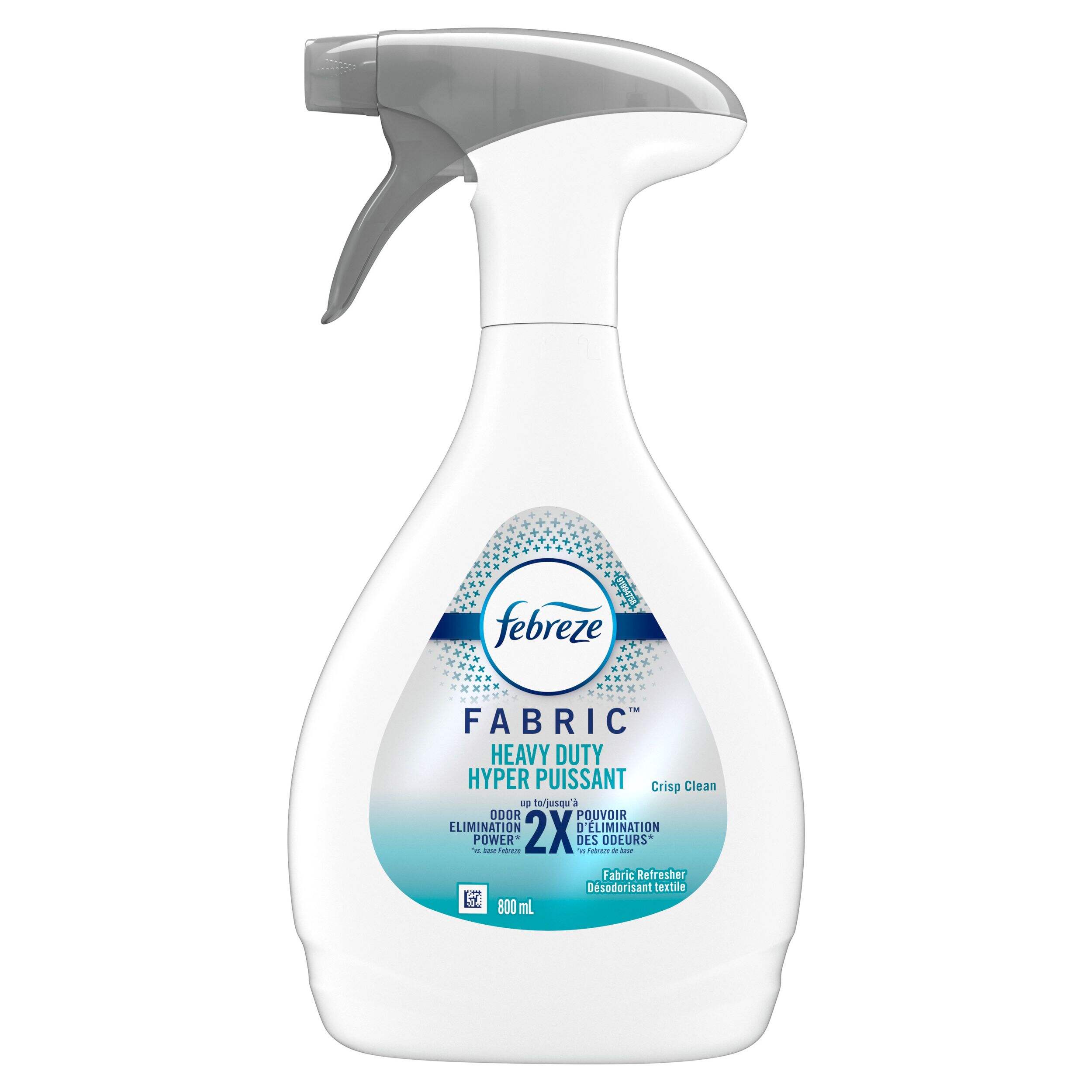 Febreze Heavy Duty Odor-Fighting Fabric Refresher, Crisp Clean, 800 mL Front_Flat