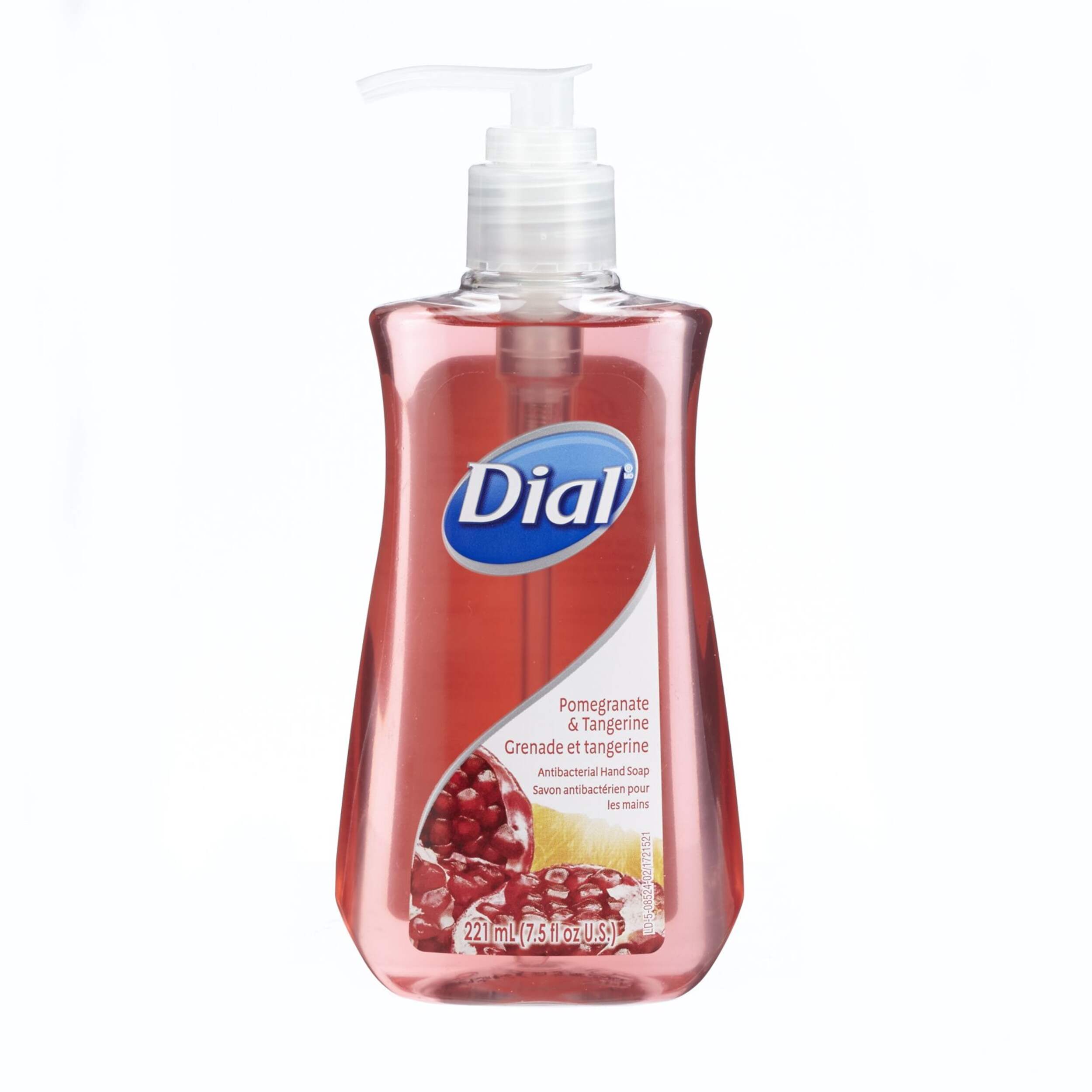 Dial Antibacterial Liquid Hand Soap with Pump, Pomegranate & Tangerine Scent, 221-mL Front_Flat