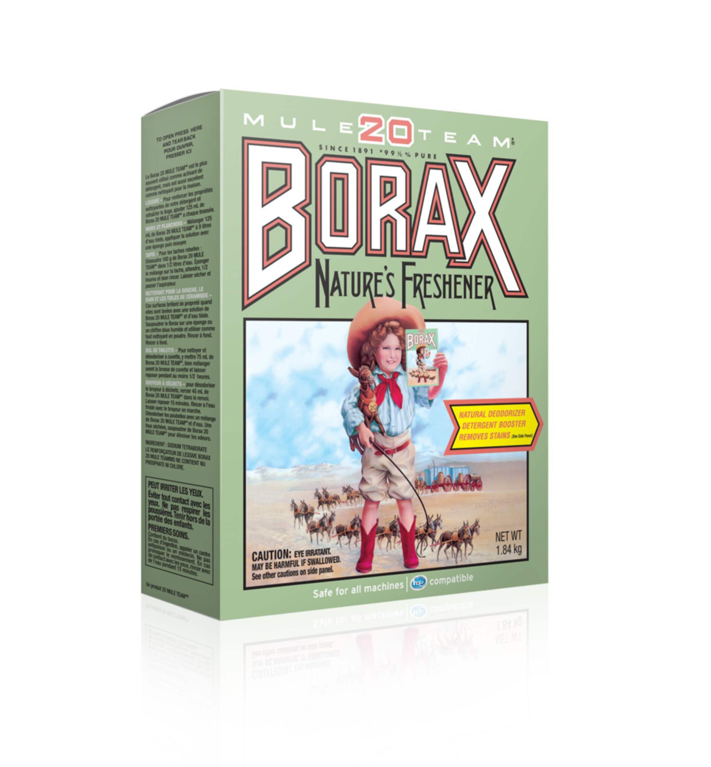 20 Mule Team Borax Laundry Detergent And Booster Powder, 1.84-kg Front_Angled_Right