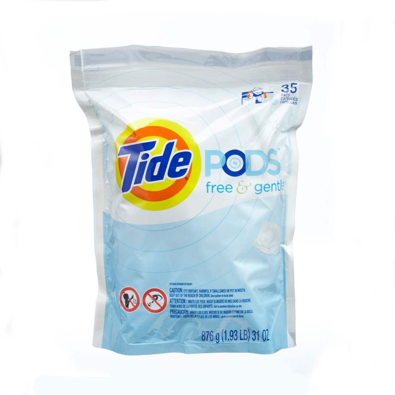 Tide Liquid Free & Gentle Laundry Detergent Pods, 35-pk