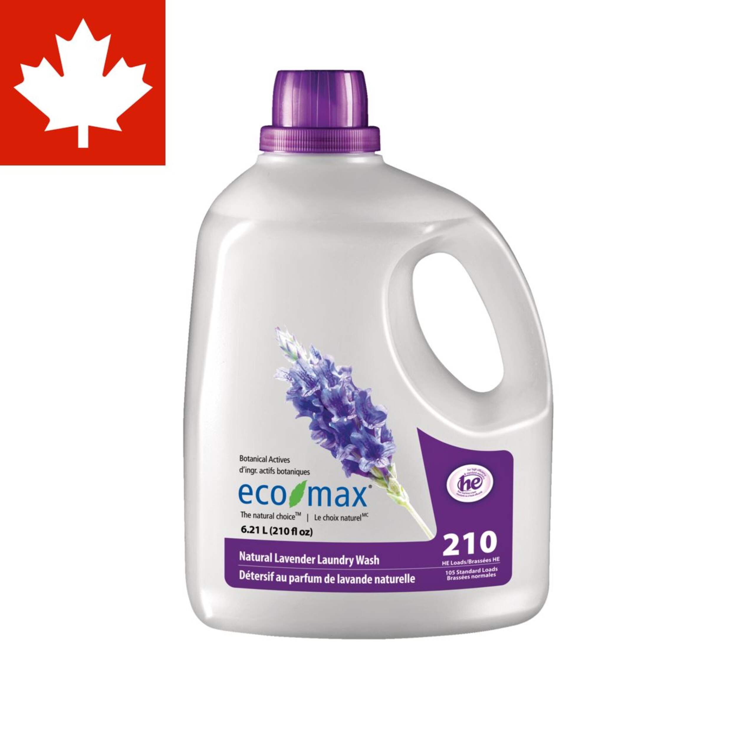 Eco-Max Liquid Laundry Detergent, Lavender Scent, 210-Load, 6.21-L Front_Flat