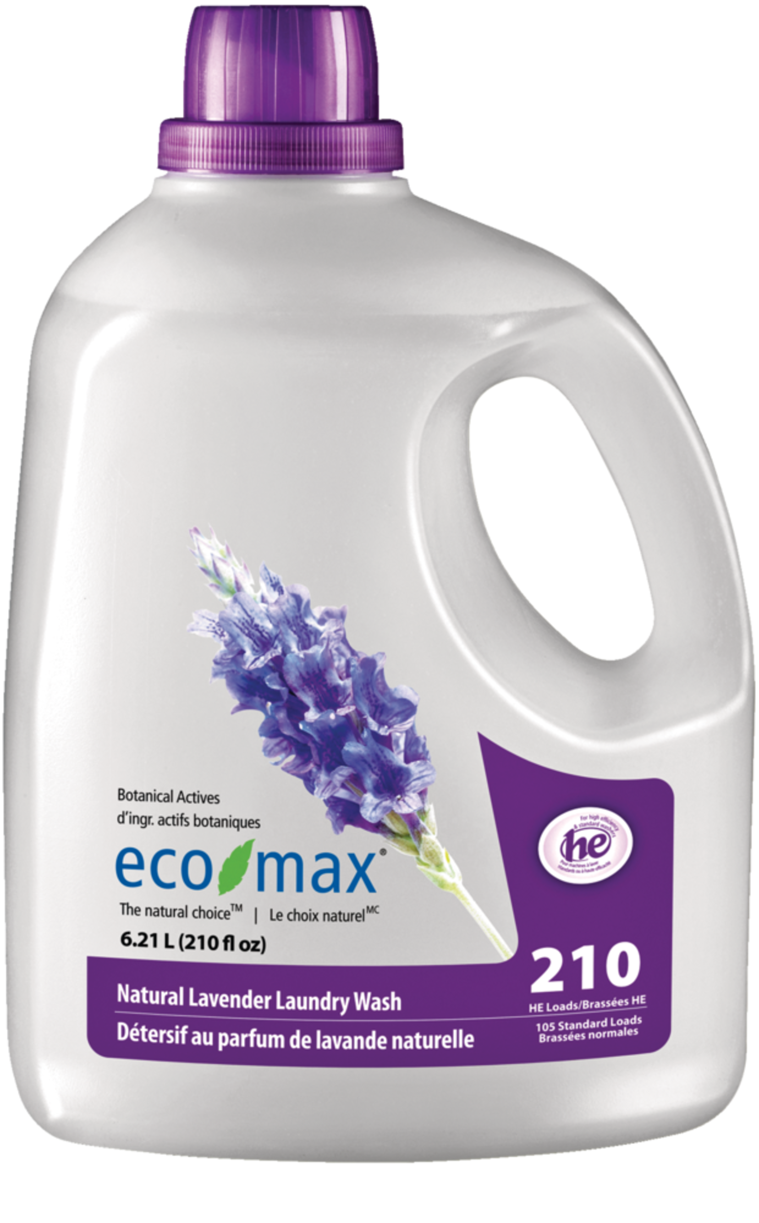 Eco-Max Liquid Laundry Detergent, Lavender Scent, 210-Load, 6.21-L Front_Flat