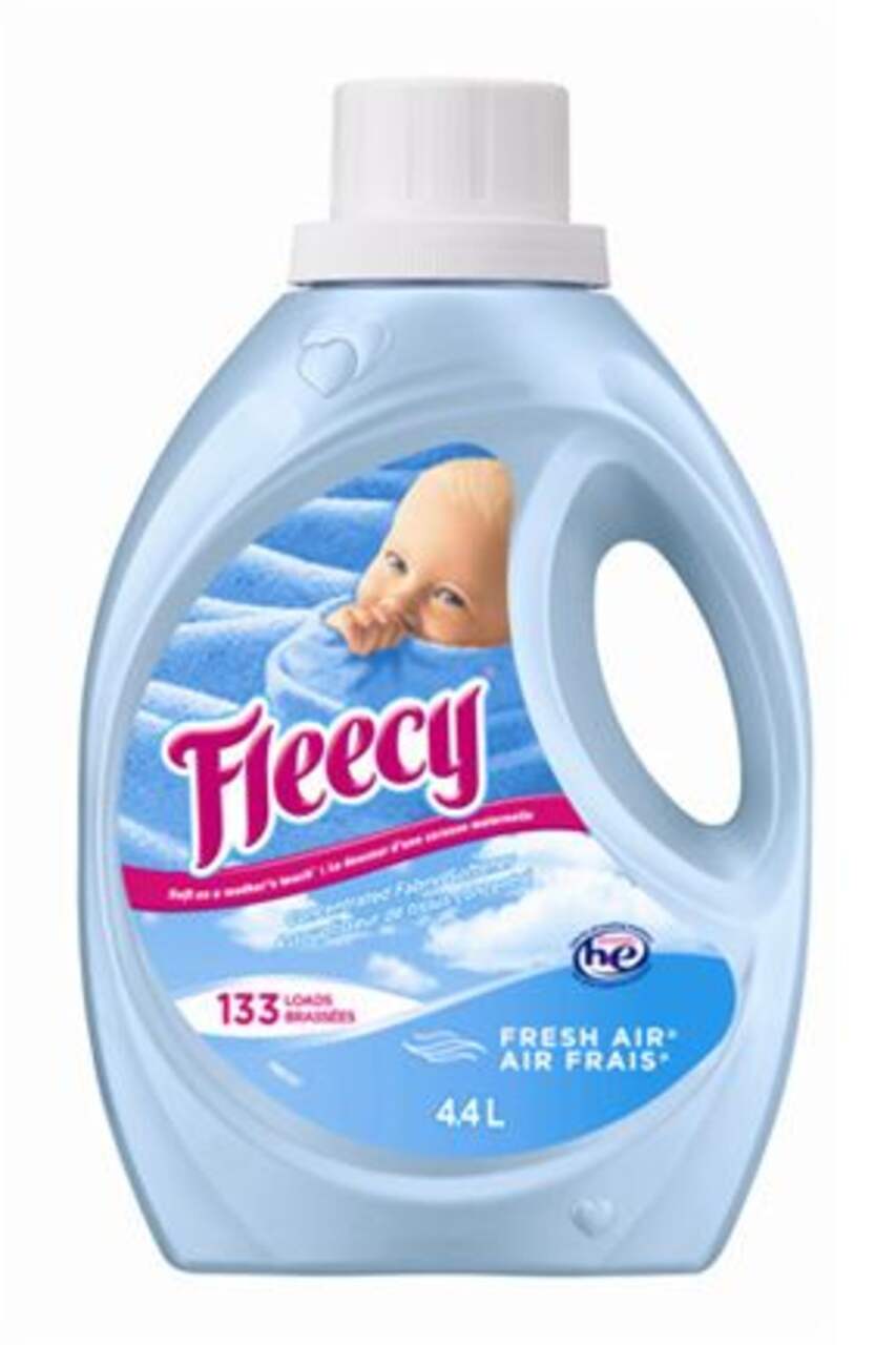 Fleecy Liquid Fabric Softener, Stain Shield. 