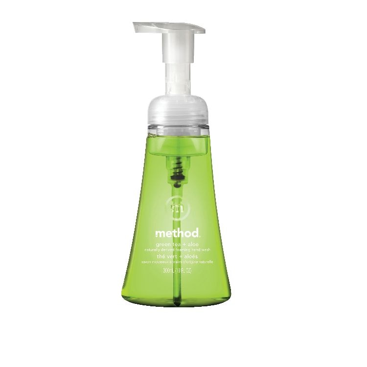 method Foaming Hand Soap with Pump, Green Tea and Aloe Scent, 300mL