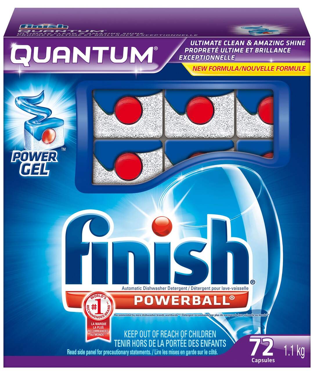 Détergent pour lave-vaisselle Finish, Quantum Ultimate, frais, 72 comprimés  72 comprimés 