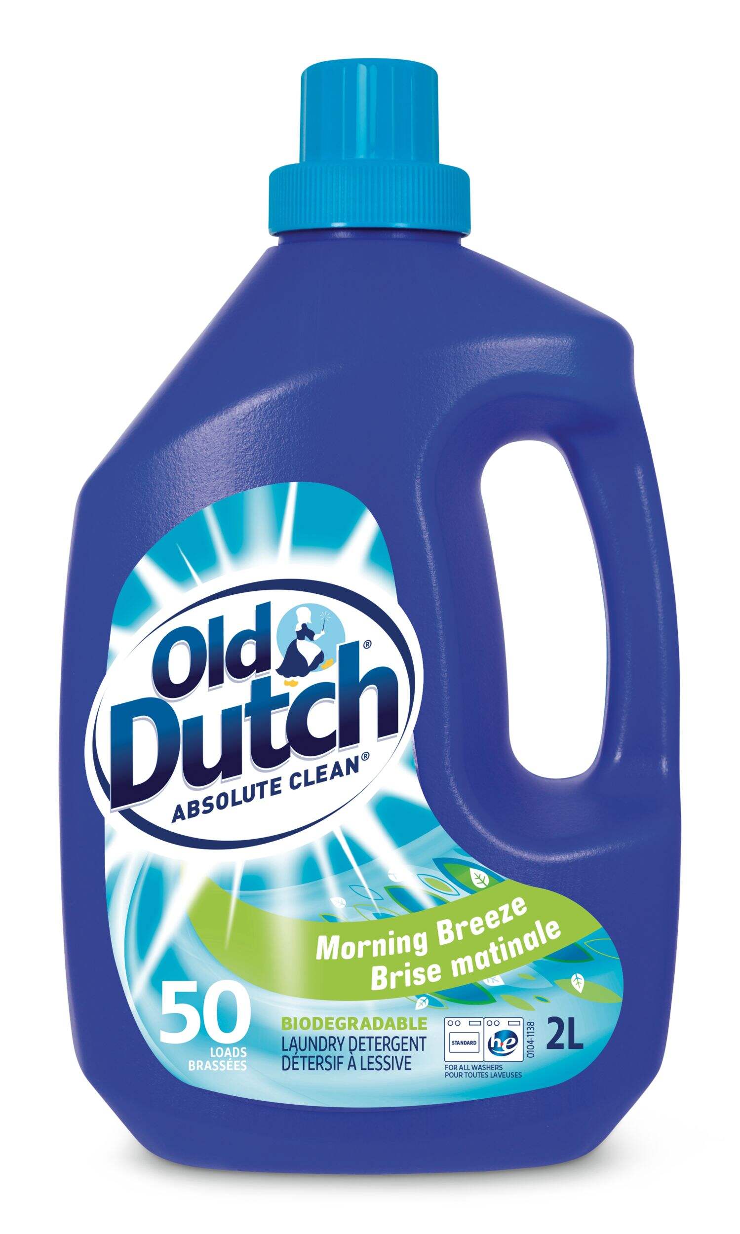 Old Dutch Absolute Clean Liquid Laundry Detergent, Morning Breeze Scent, 50-Load, 2-L Front_Flat