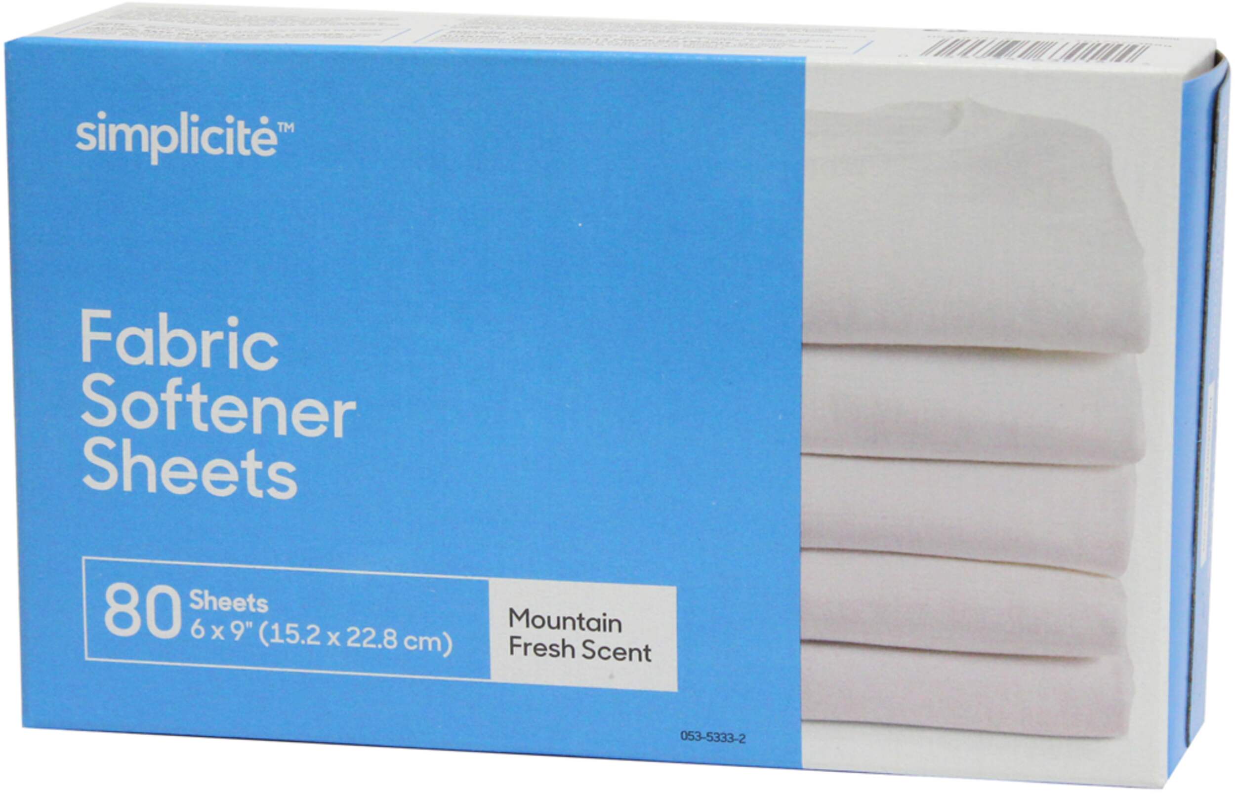 Simplicité Fabric Softener Dryer Sheets, Mountain Fresh Scent, 80-pk Front_Angled_Left