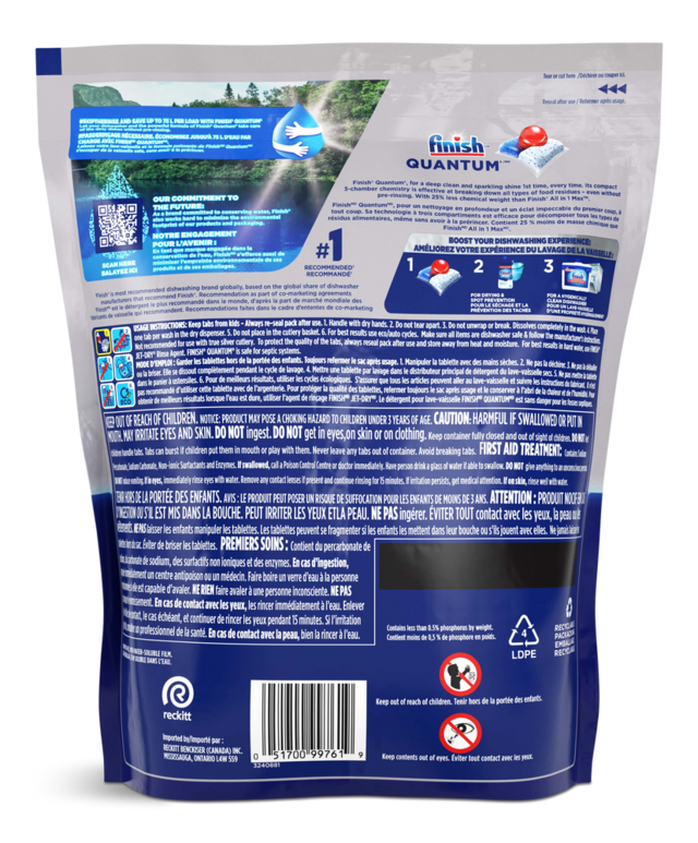 Finish Quantum Max Shine & Protect Dishwasher Tablets, 64ct Canadian