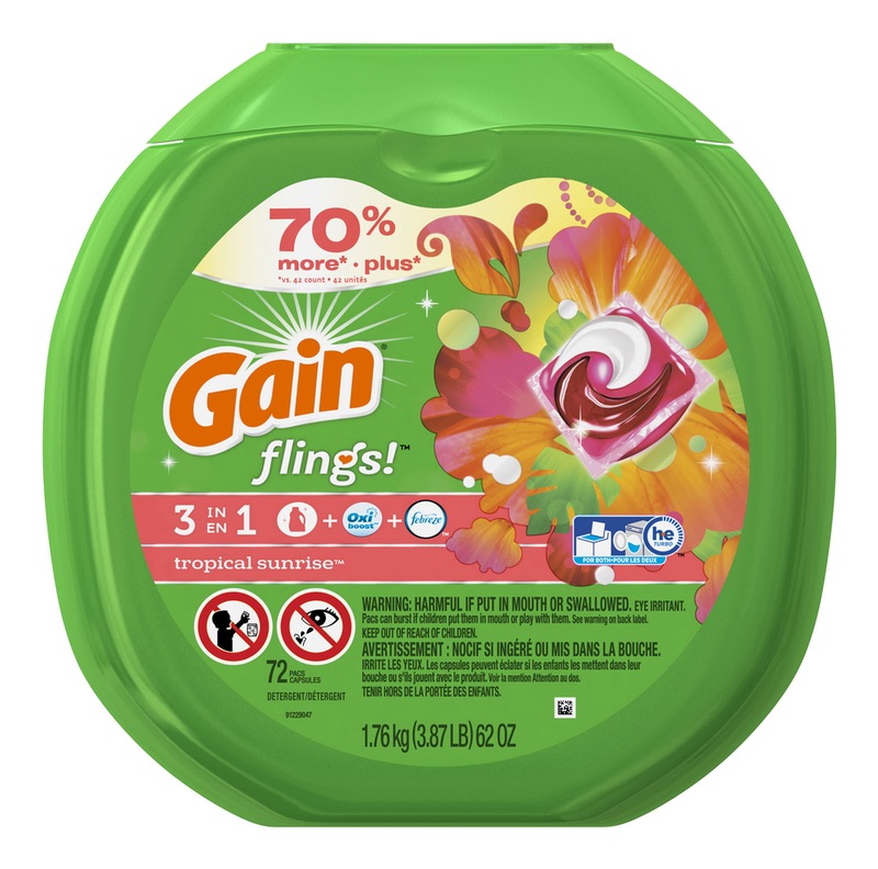 Gain Flings Laundry Detergent Pods, Tropical Sunrise, 72pk Canadian Tire