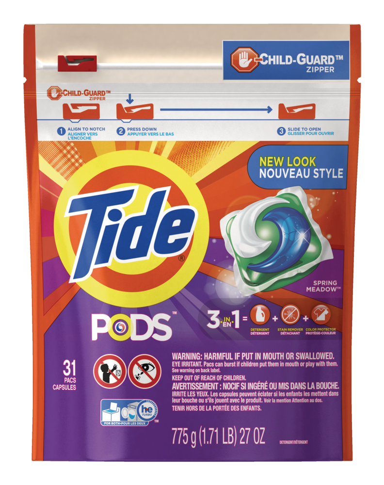 Tide PODS Laundry Detergent Soap Pacs, HE Compatible, 31 ct, Spring