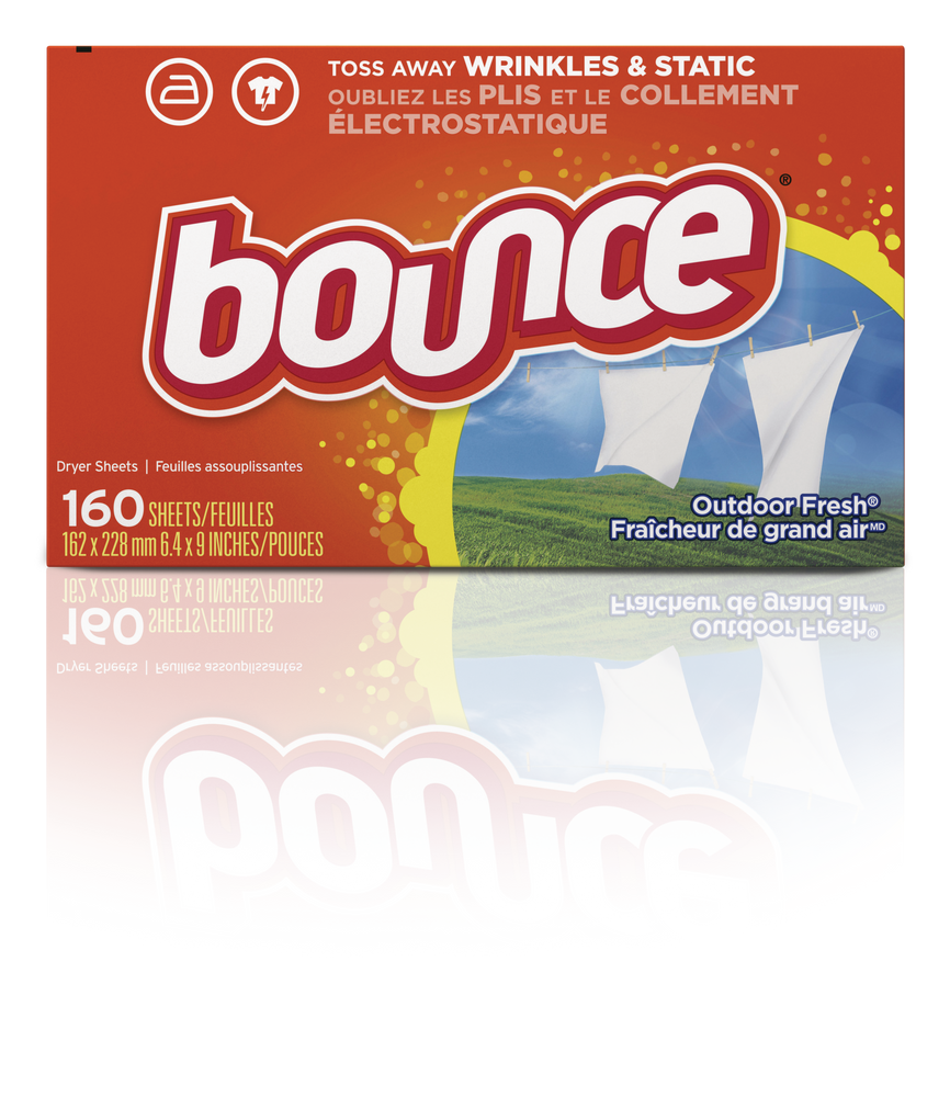 Feuilles assouplissantes Bounce, parfum lessive propre, paq. 160