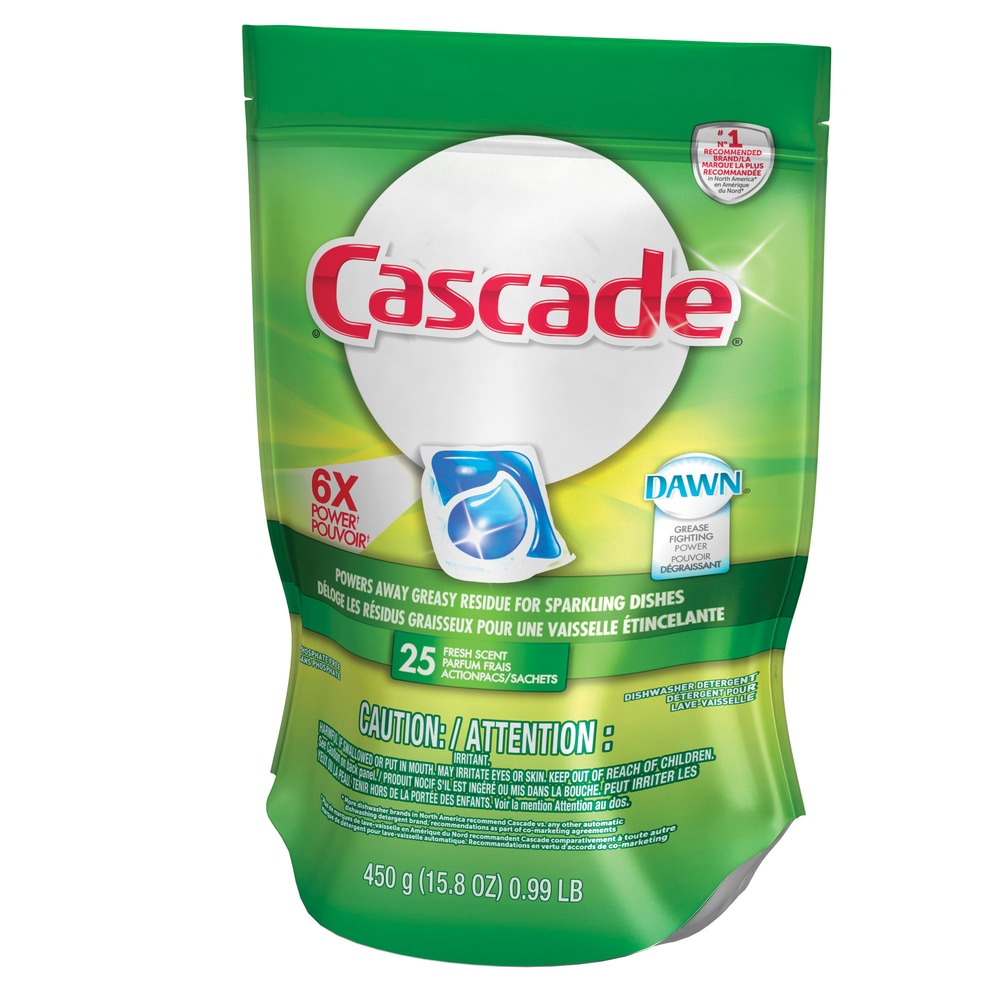 Cascade® ActionPacs™ Fresh Scent Dishwasher Detergent, 25pk Canadian
