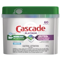 Savon à vaisselle Cascade Platinum ActionPacs, parfum frais, paq. 60 Front_Flat