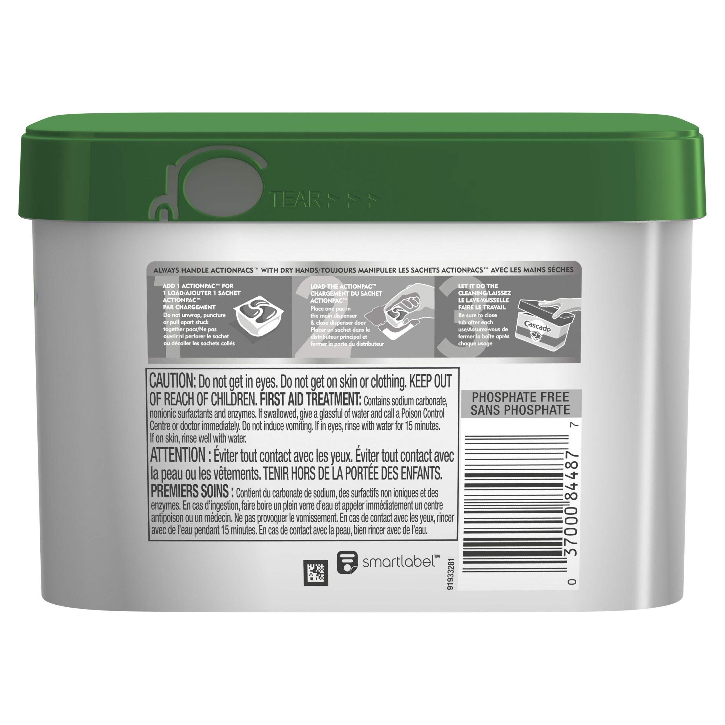 Cascade® Platinum™ ActionPacs™ Dishwasher Detergent with Dawn, Fresh