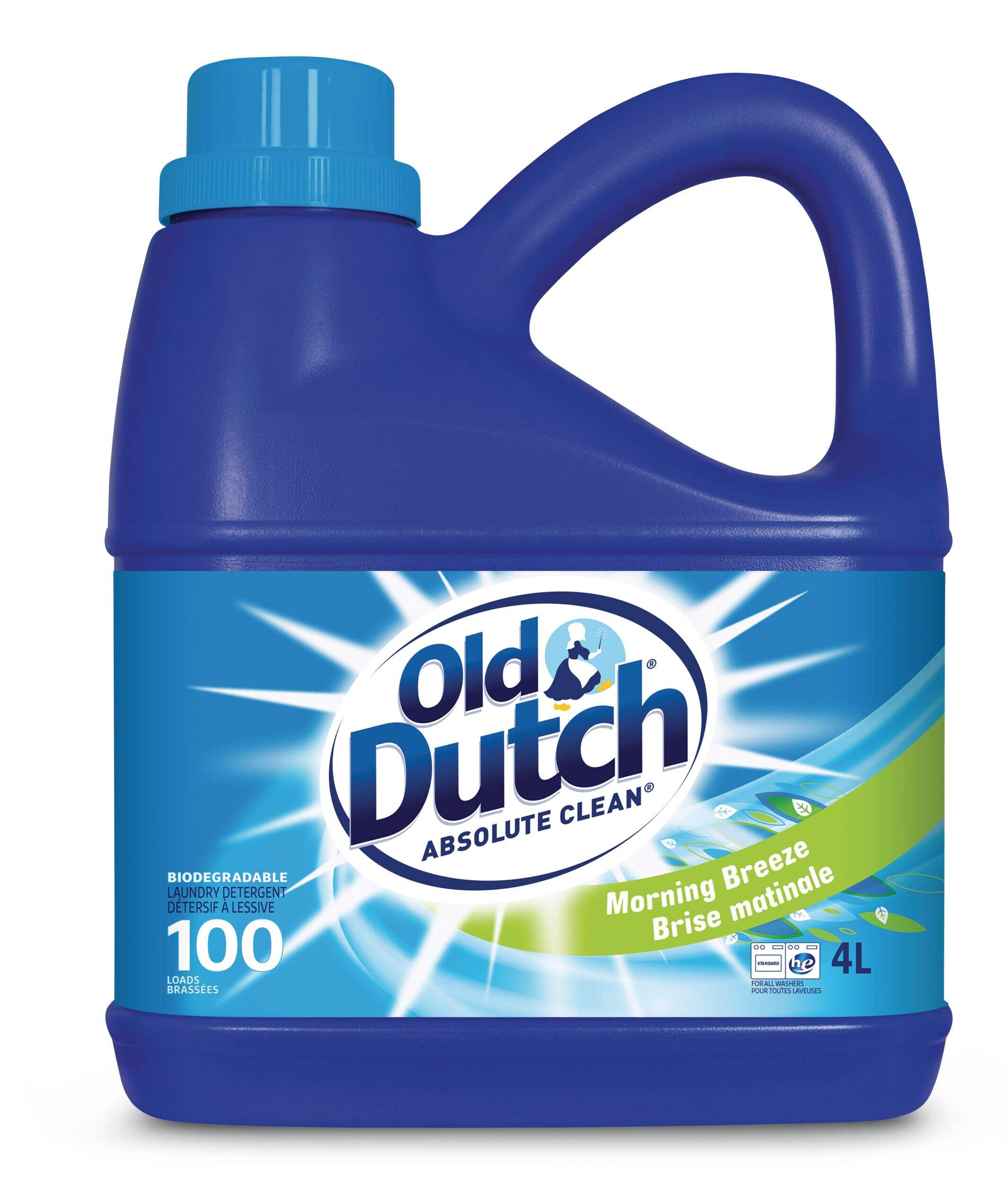 Old Dutch Absolute Clean Liquid Laundry Detergent, Morning Breeze Scent, 4-L Front_Flat