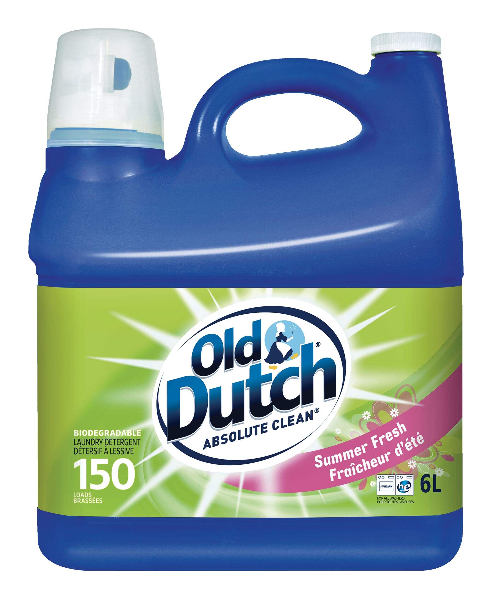 Old Dutch Absolute Clean Liquid Laundry Detergent, Summer Fresh Scent, 6-L Front_Flat