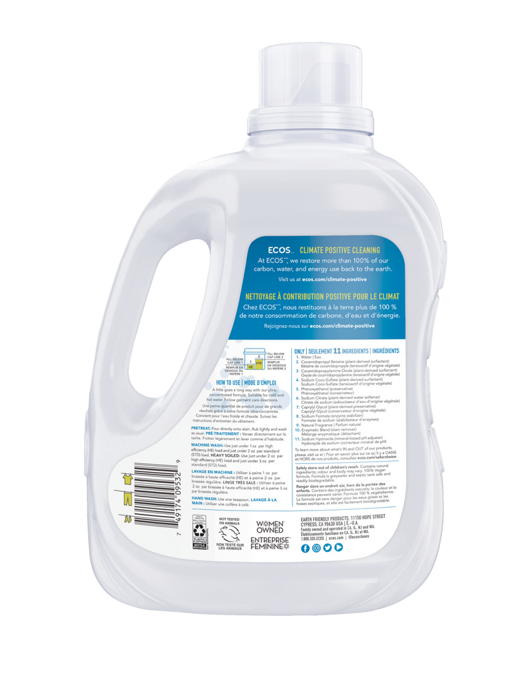 Ecos Hypoallergenic Liquid Laundry Detergent, Honeydew Melon Scent, 170