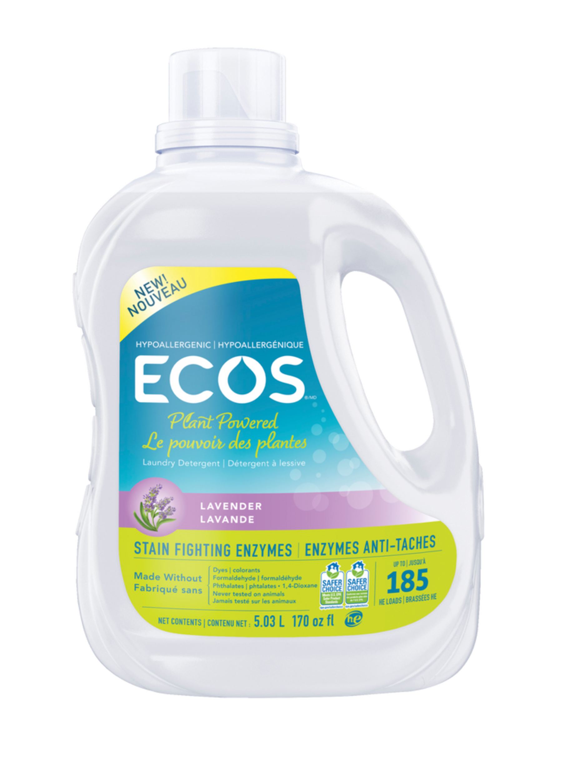 Détergent à lessive liquide Ecos, parfum melon d’hiver, 170 brassées, 5 L Front_Flat