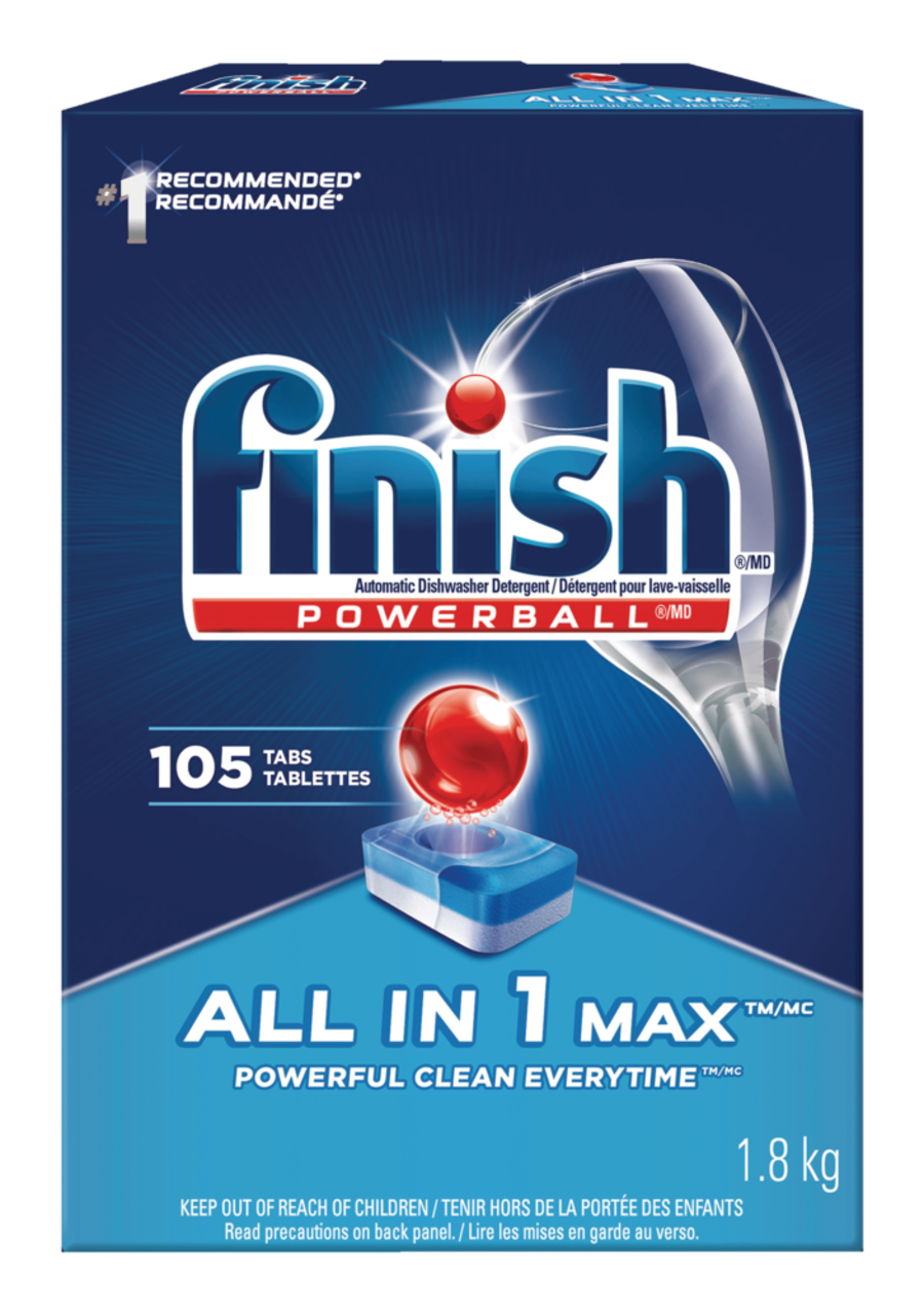 Finish Powerball All-in-One Max Dishwasher Detergent Tabs, Fresh