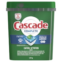 Savon à vaisselle Cascade Complete ActionPacs, avec Dawn, parfum frais, paq. 72 Front_Flat