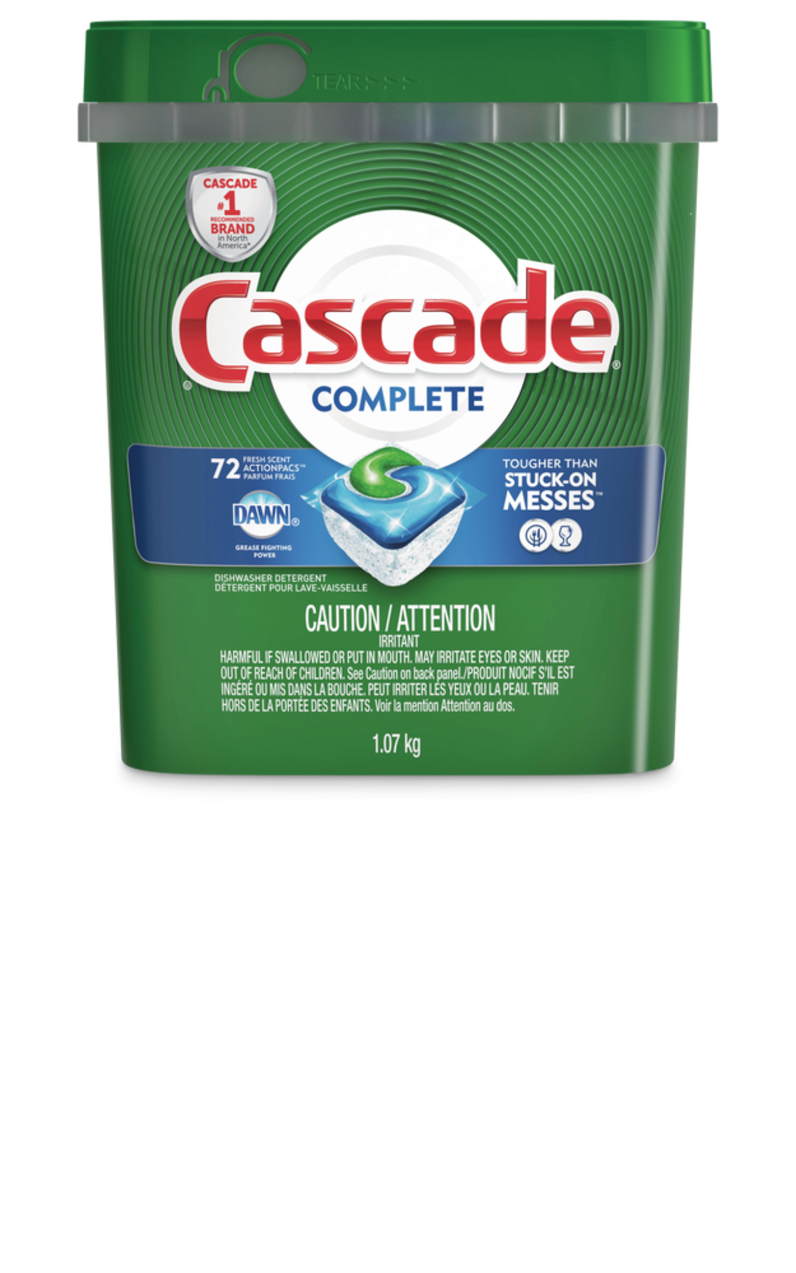 Cascade Complete ActionPacs™ Dishwasher Detergent with Dawn, Fresh Scent, 72pk Canadian Tire