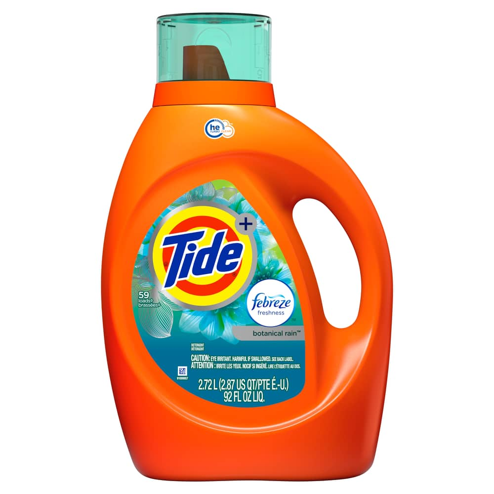 Tide Plus Febreze HE Liquid Laundry Detergent, Botanical Rain, 59-Load ...