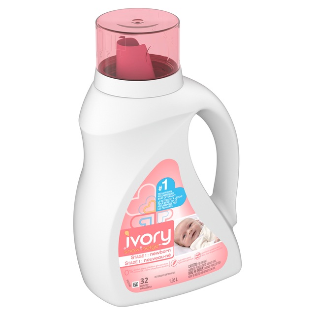 Ivory Neige Stade 1 détergent à lessive liquide pour nouveauné, 32 brassées, 1,36 L