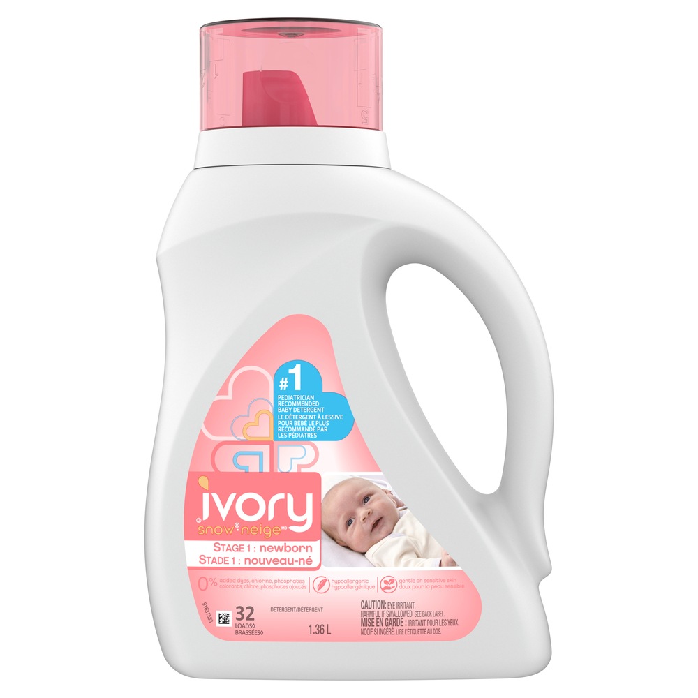 Ivory Neige HE Stade 1 détergent à lessive liquide pour nouveauné, 32 brassées Canadian Tire