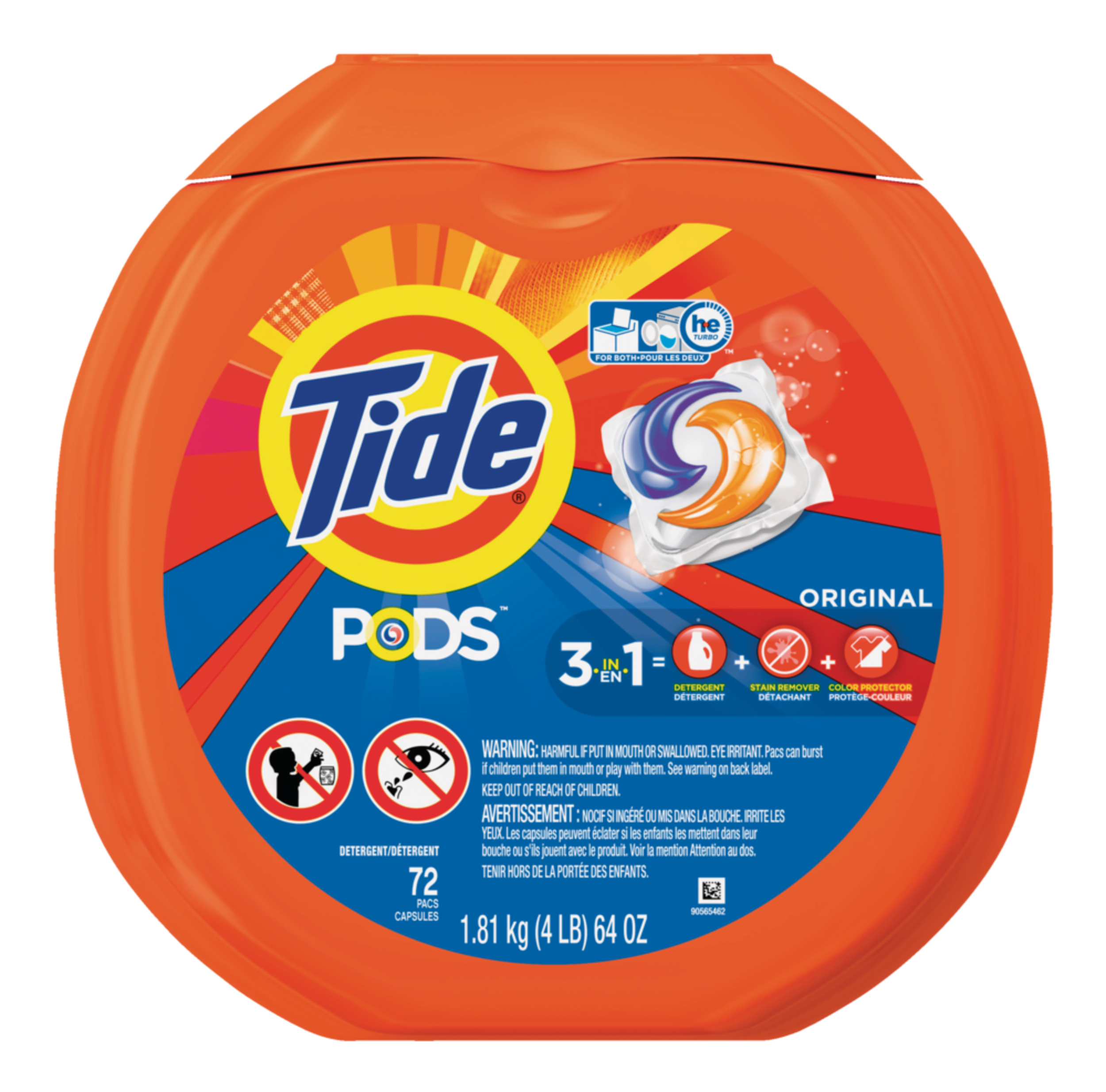 Tide PODS® Laundry Detergent, Original Scent, 72-pk Front_Flat
