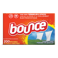 Bounce Dryer Fabric Softener Sheets, 200 Sheets, Outdoor Fresh Scent Front_Flat