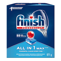 Finish Powerball All-in-One Max Dishwasher Detergent Tabs, Fresh Scent, 55-pk Front_Elevated