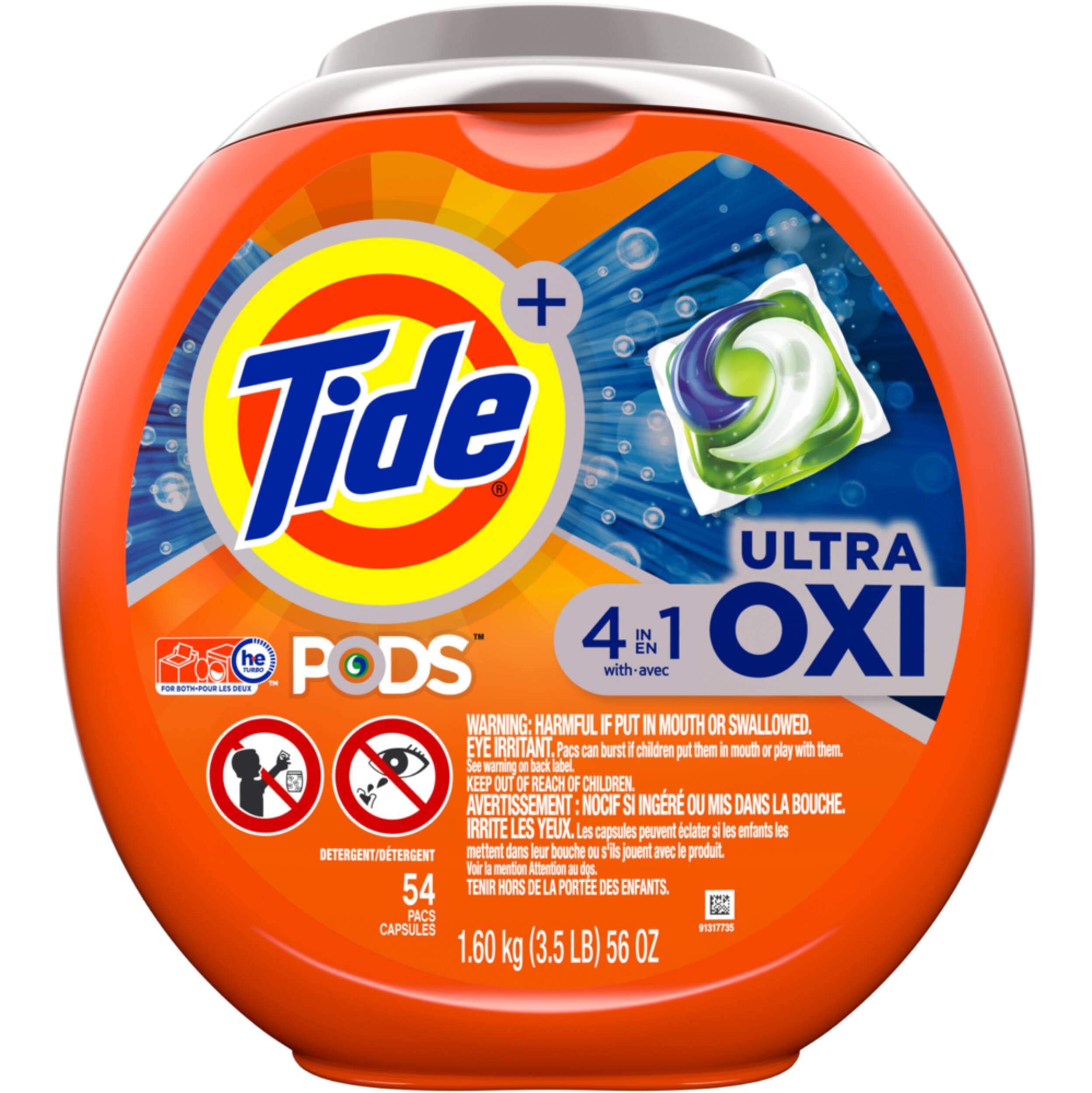 Tide Pods with Oxi-Clean, 54-pk Front_Flat