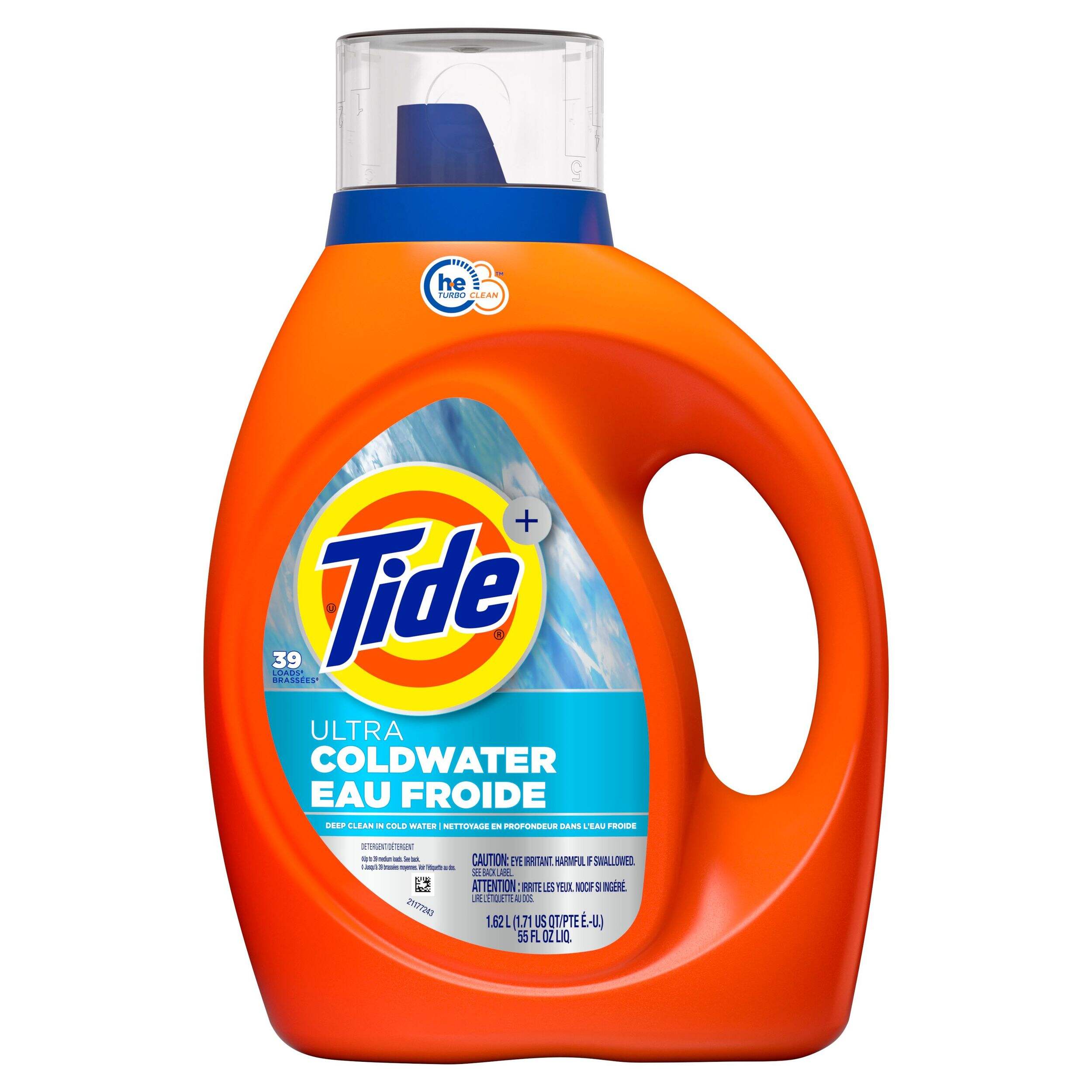Détergent à lessive Tide Propreté en eau froide, 44 brassées, 1,86 L Front_Flat