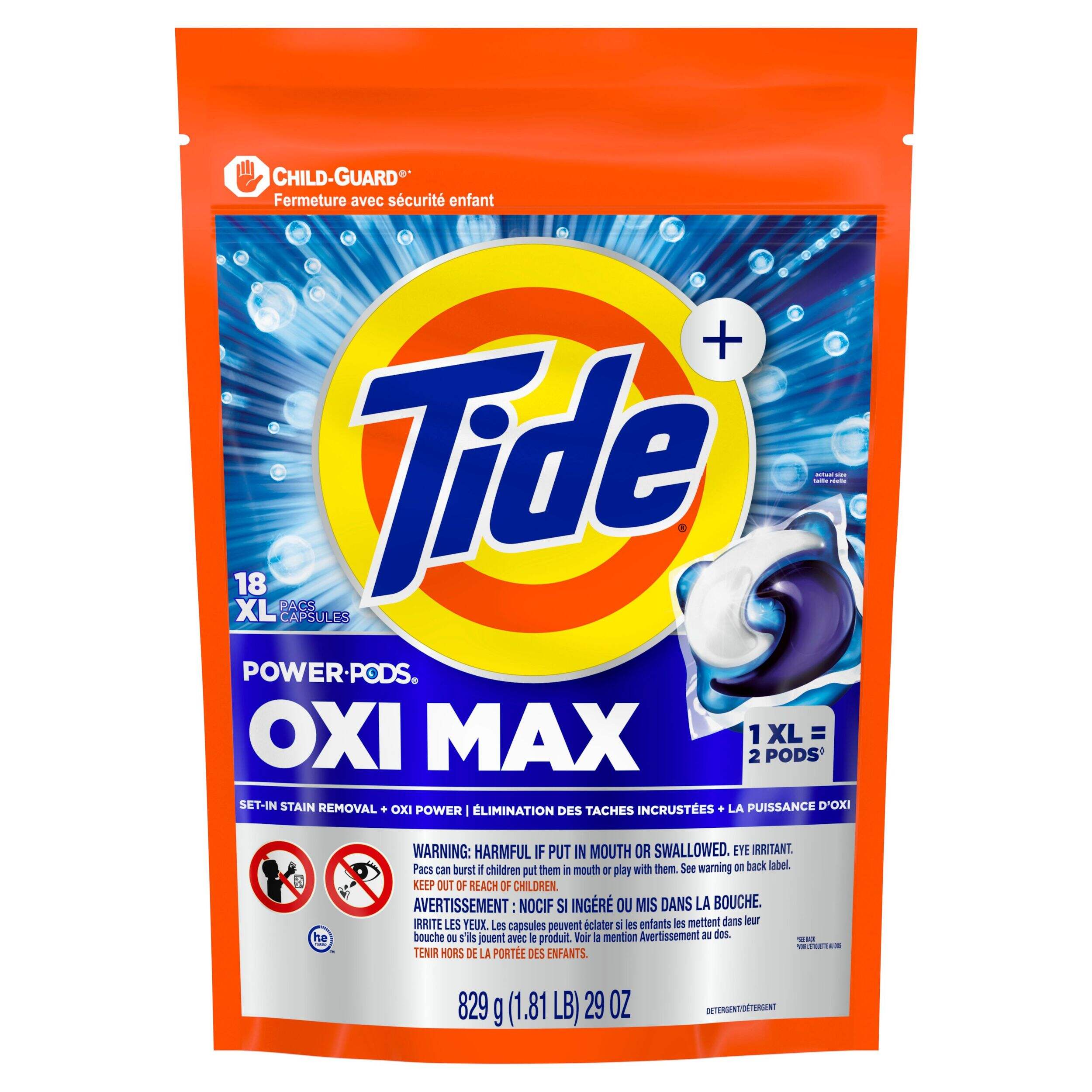 Tide PODS® Ultra OXI Laundry Detergent Soap Pacs, 18 Count Front_Flat