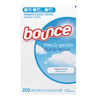 Bounce Free & Gentle Fabric Softener Dryer Sheets, 200 sheets Front_Flat