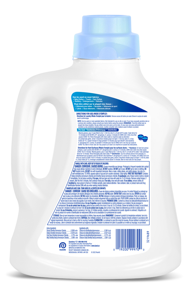 Lysol Laundry Detergent Additive, Crisp Linen Scent, 2.7L Canadian Tire