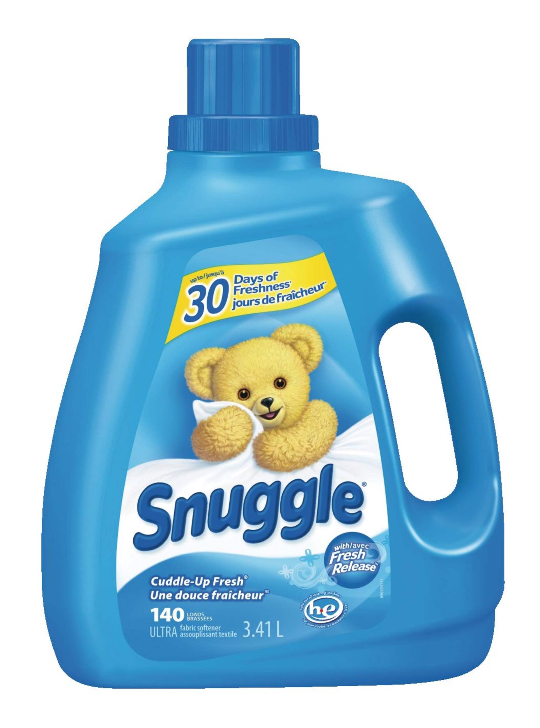 Assouplisseur liquide Snuggle, parfum une douce fraîcheur, 140 brassées, 3,41 L Front_Flat