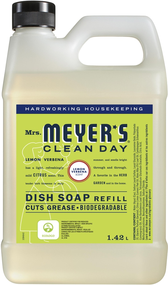 Mrs. Meyer's Clean Day Liquid Dish Soap Refill, Assorted Scents, 1.42L
