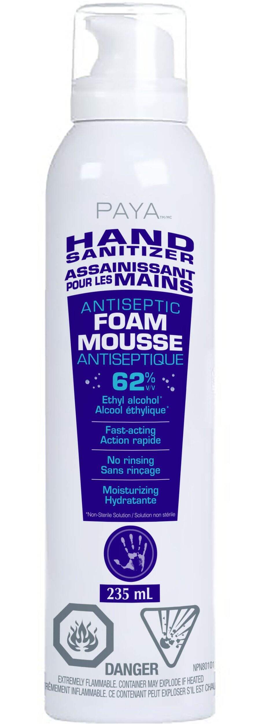 Paya Foaming Spray Hand Sanitizer, Unscented, 235mL Canadian Tire