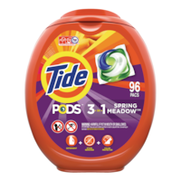 Tide 3 in 1 Laundry Detergent Pods, Spring Meadow Scent, 96-pk Front_Flat