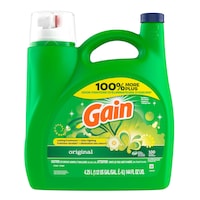 Détergent à lessive liquide Gain + Aroma Boost, parfum original, 107 brassées, 4,55 L Front_Flat