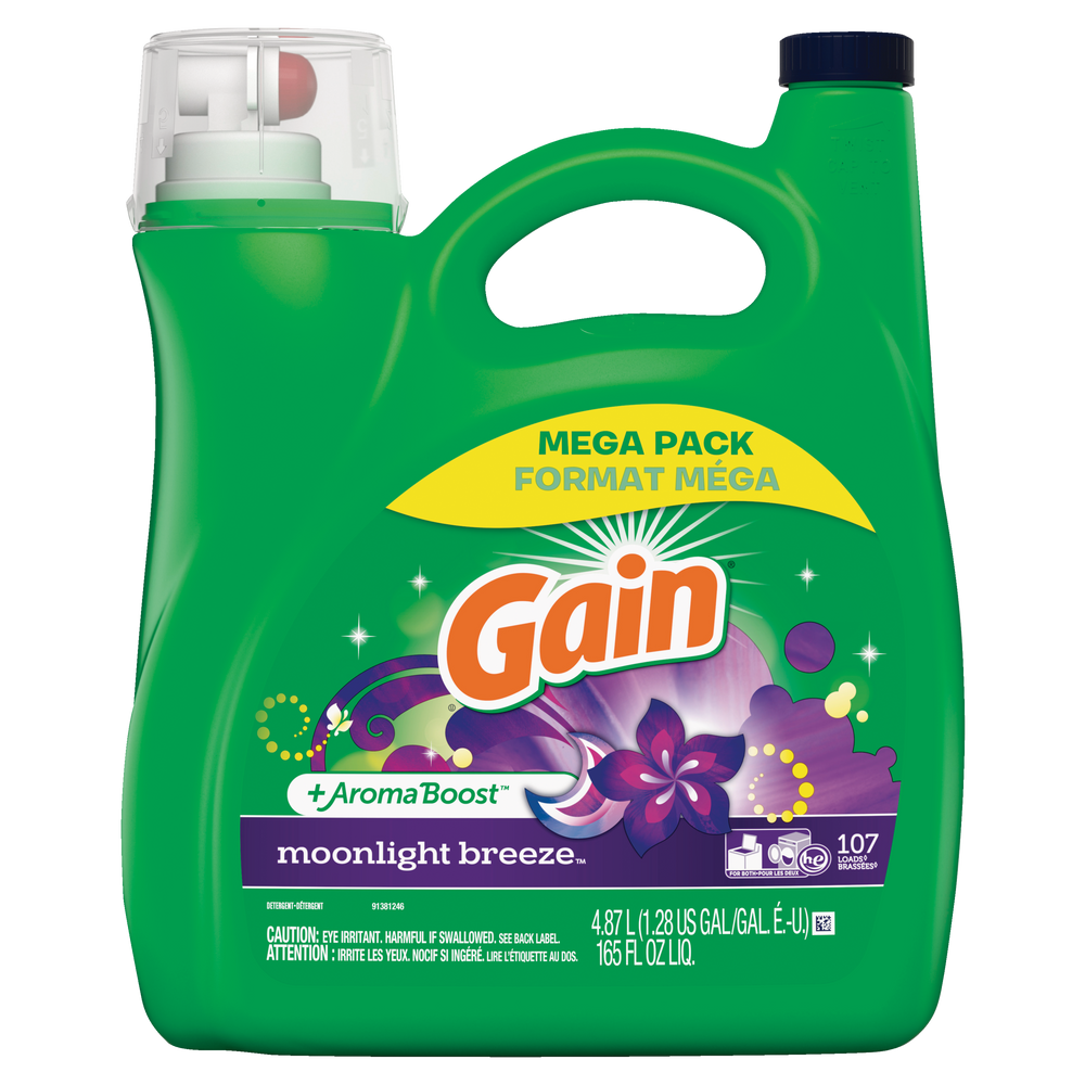 Gain Liquid Laundry Detergent with Aroma Boost, Moonlight Breeze Scent