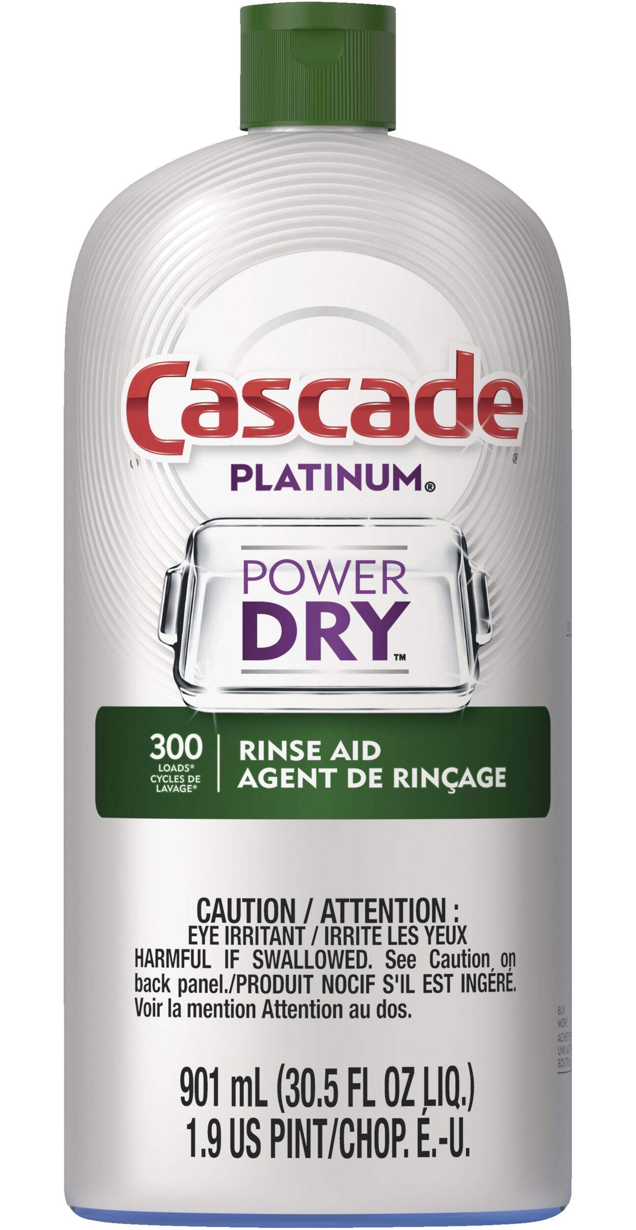 Agent de rinçage pour lave-vaisselle Cascade Power Dry, 901 mL Front_Flat