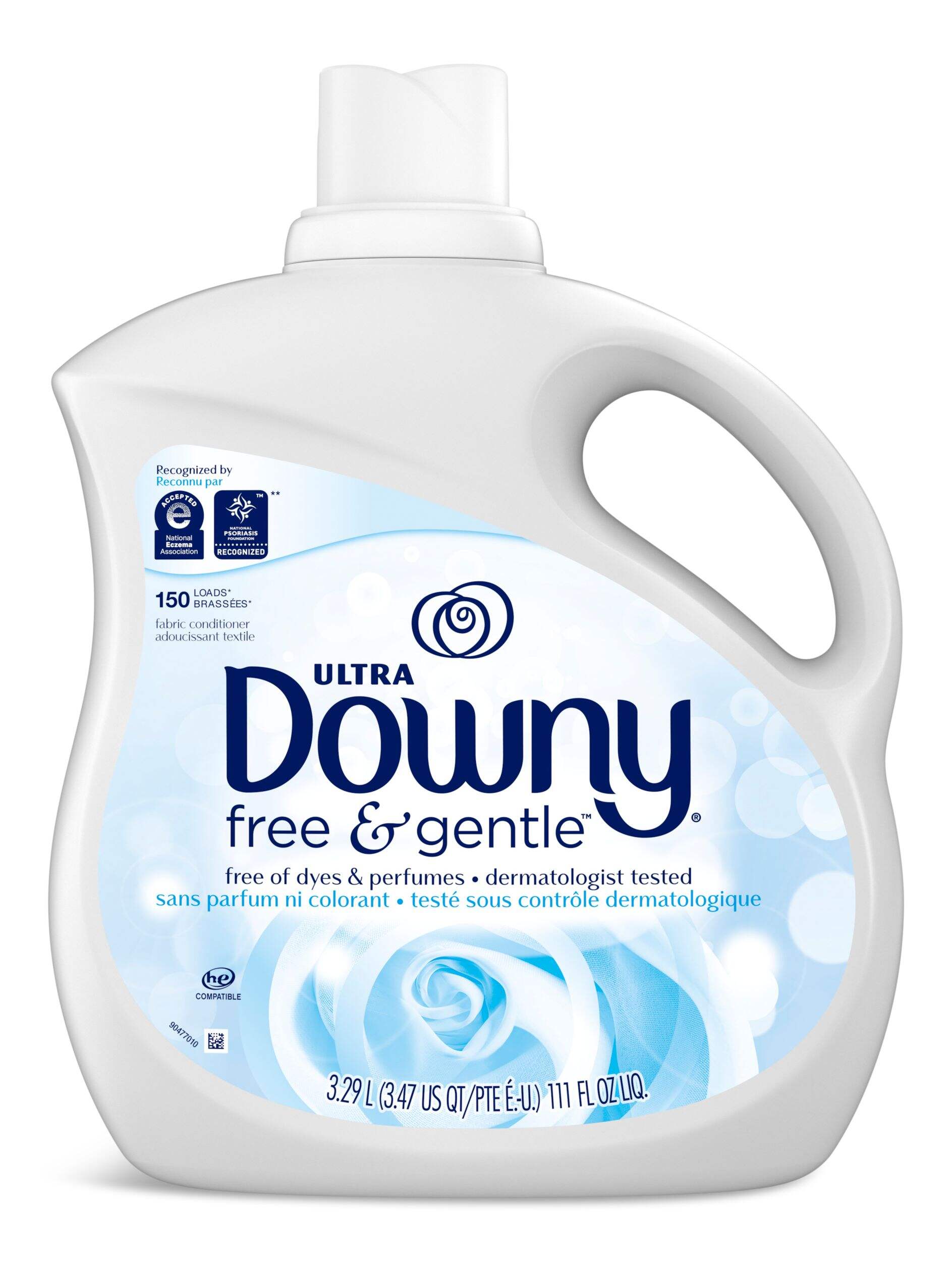 Downy Ultra Liquid Fabric Conditioner, Free & Gentle, 150 Loads 3.29 L Front_Flat