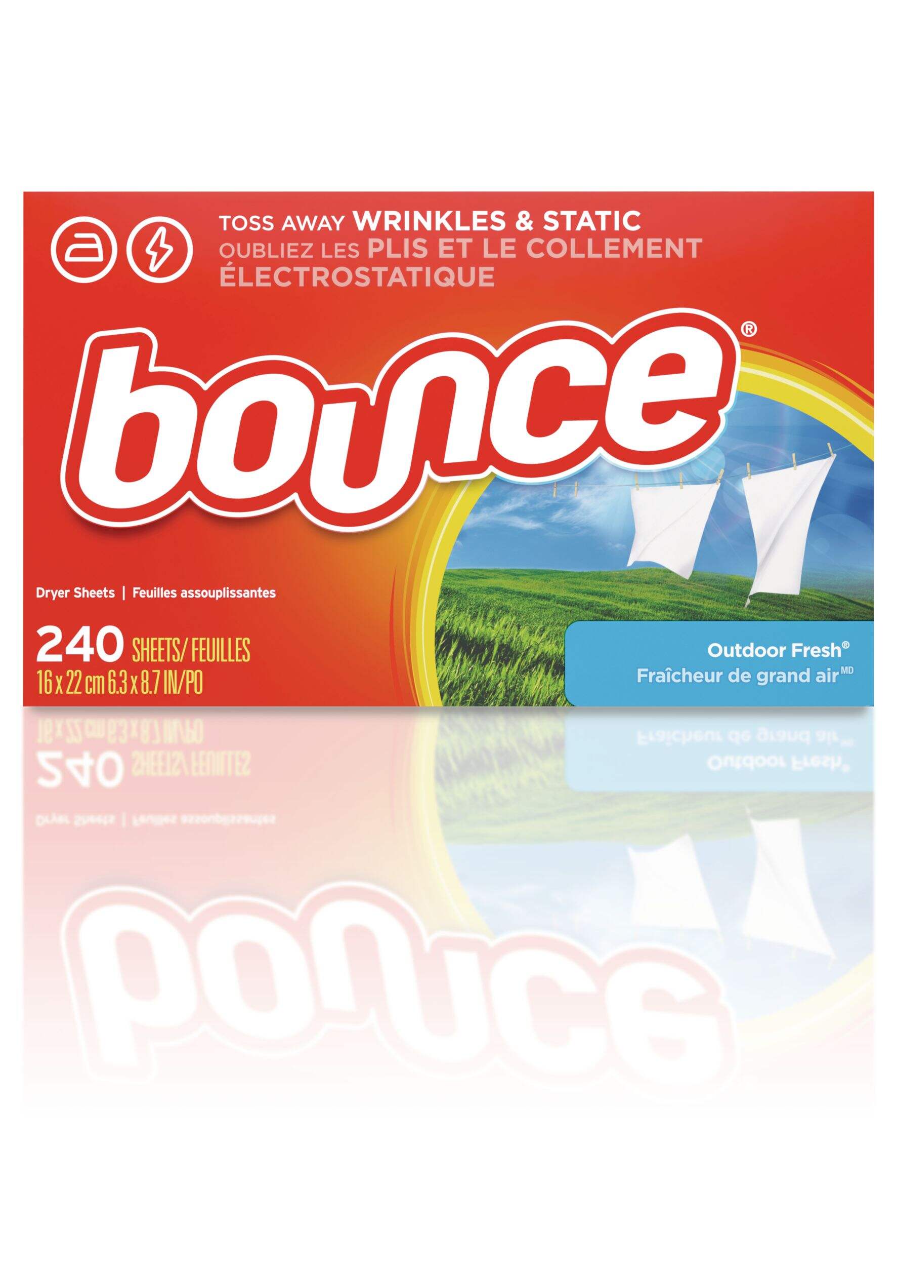 Bounce Dryer Sheets, Outdoor Fresh Scent, 240-pk Front_Flat